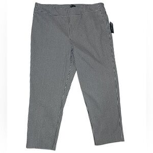Jones New York black and white gingham print pants sz 20W